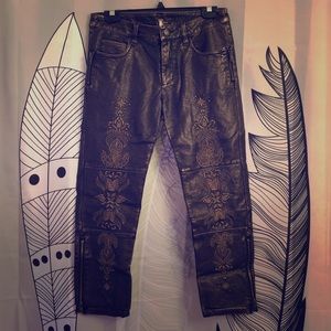 Free People Faux Leather Moto cropped pants size 4